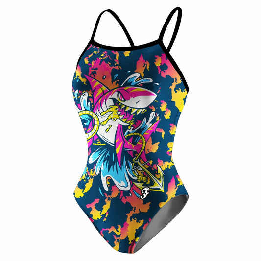 Angry Shark Pink Openback