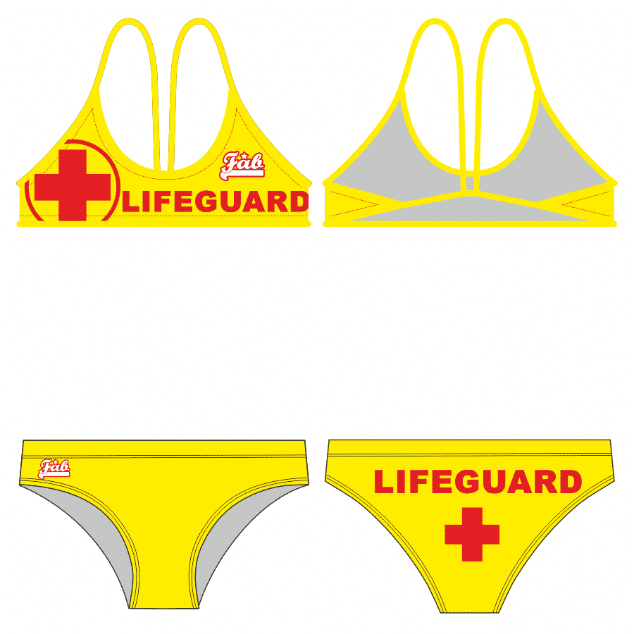 Lifeguard Cross Yellow Thiny Sport Bikini