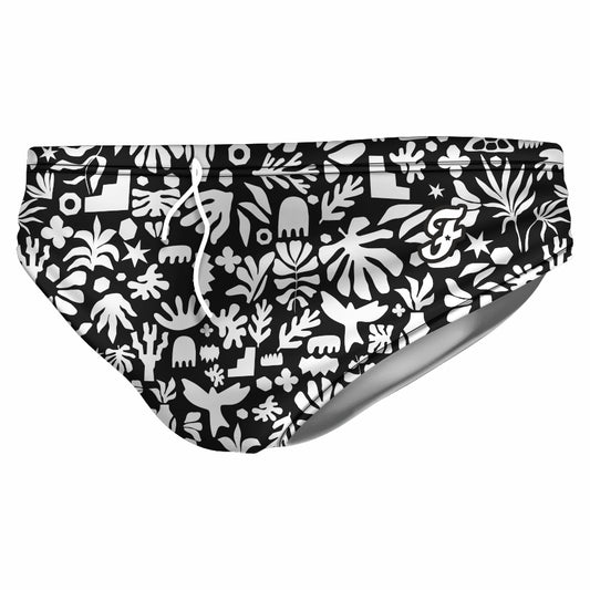 Botanical Shapes Black Brief