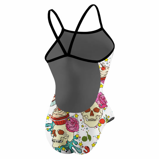 Cupcake Skulls White Openback