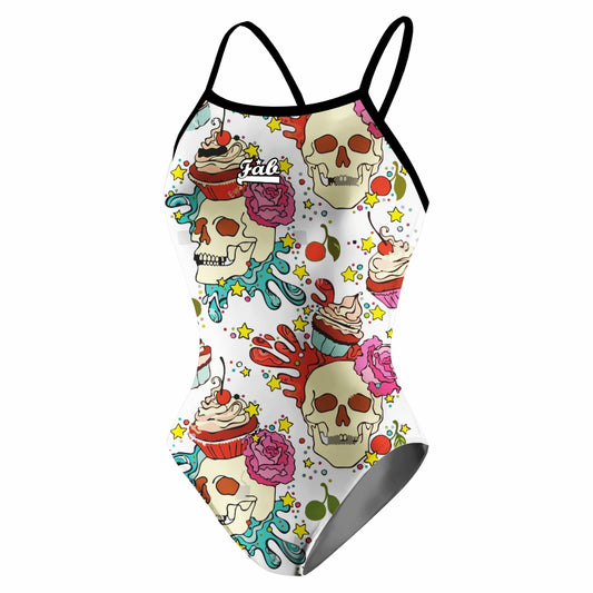 Cupcake Skulls White Openback