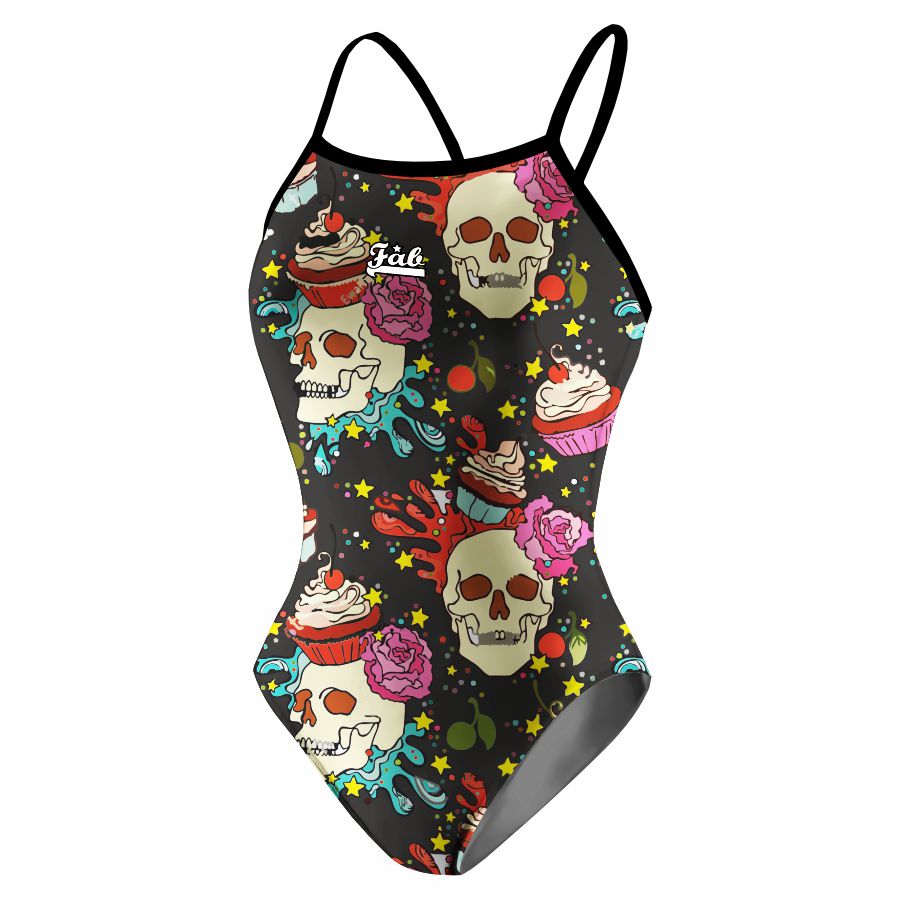 Cupcakes Skull Black Openback