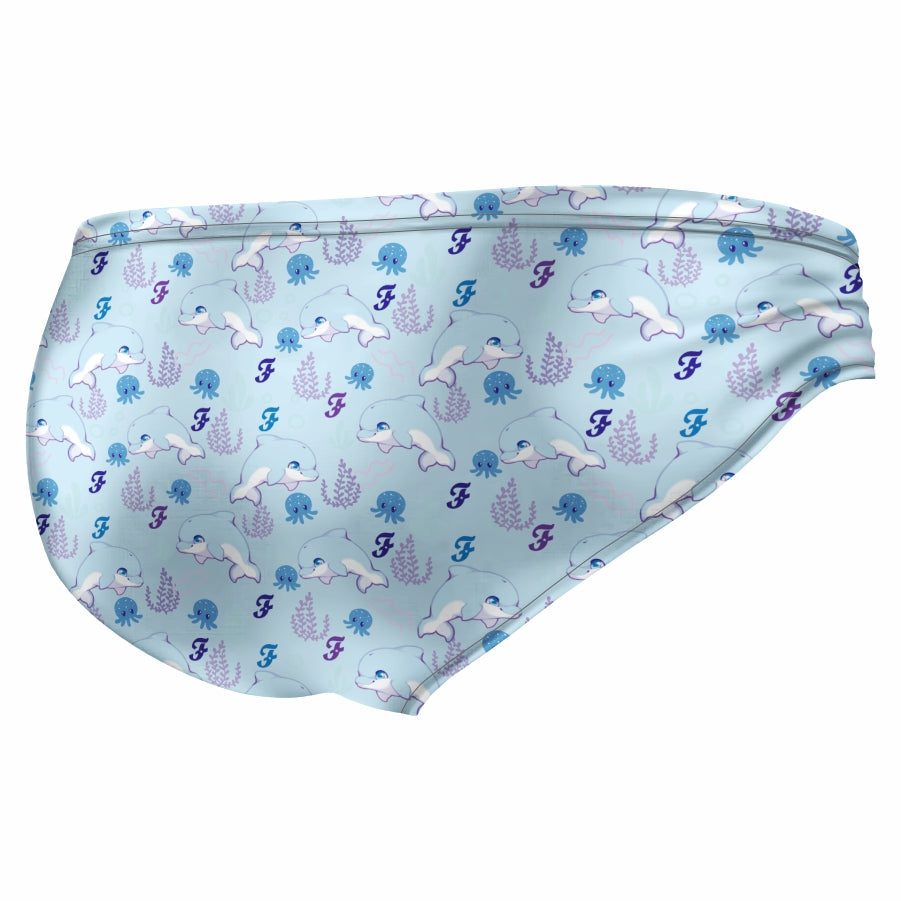 Cute Dolphins Sky Blue Brief