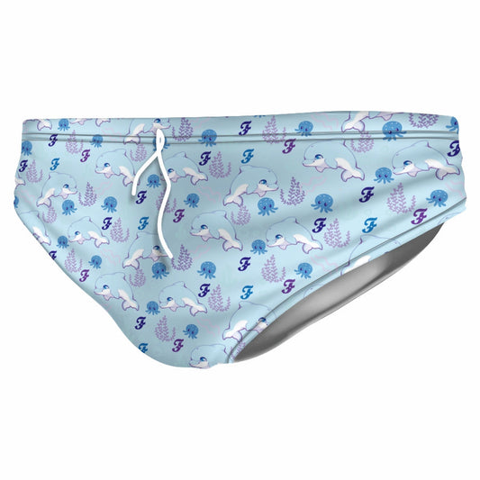 Cute Dolphins Sky Blue Brief