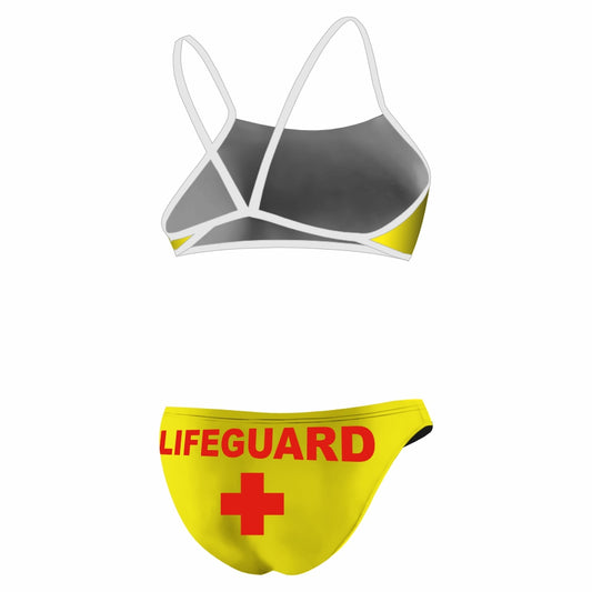 Lifeguard Cross Yellow Thiny Sport Bikini