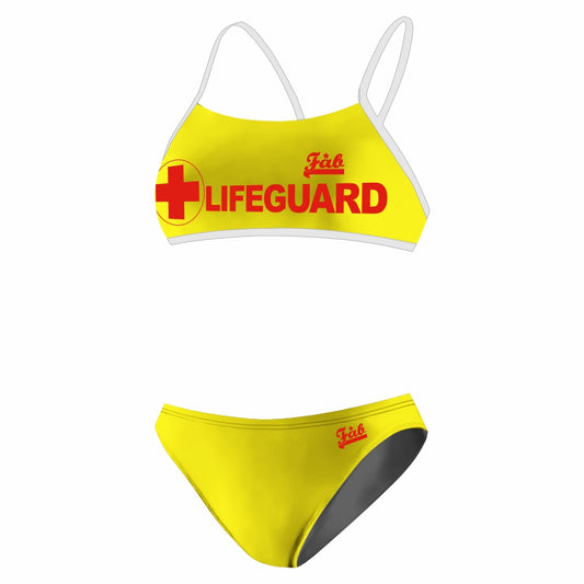 Lifeguard Cross Yellow Thiny Sport Bikini