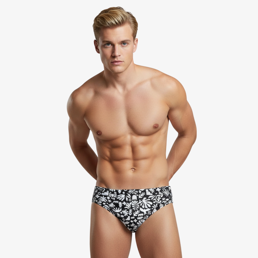 Botanical Shapes Black Brief