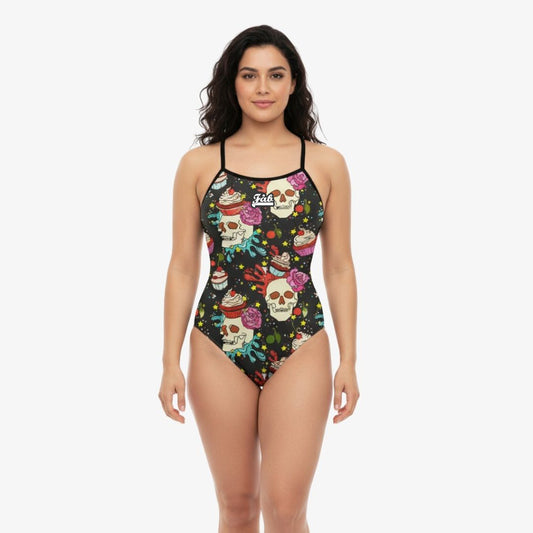 Cupcake Skull Black Openback