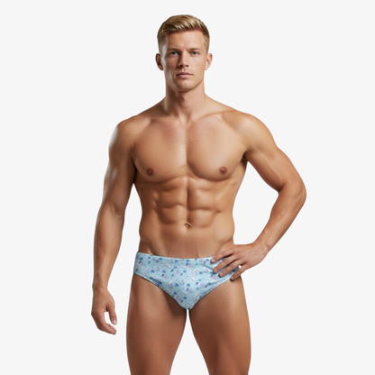 Cute Dolphins Sky Blue Brief