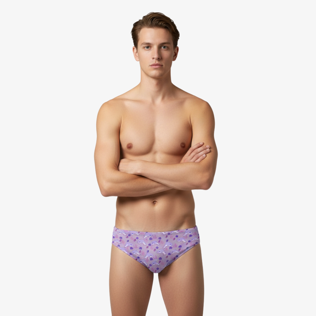 Cute Dolphins Purple Brief