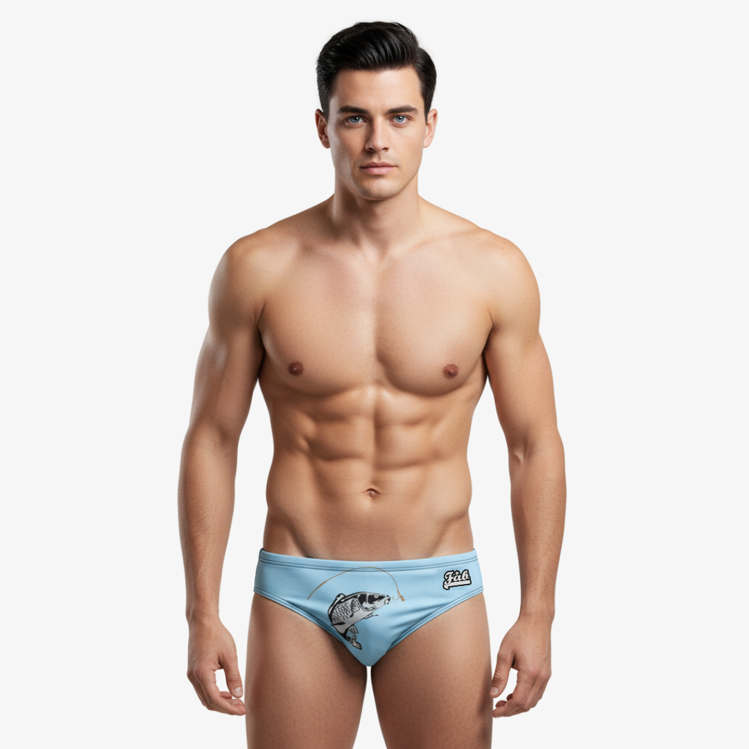 Gone Fishing Sky Blue Brief
