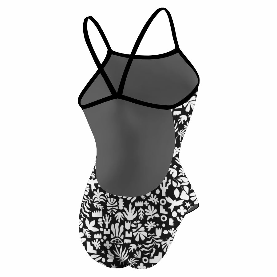 Botanical Shapes Black Openback