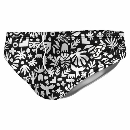 Botanical Shapes Black Brief