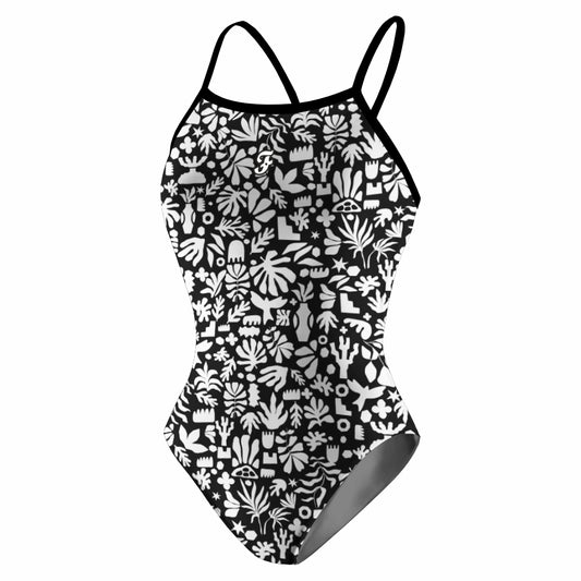 Botanical Shapes Black Openback