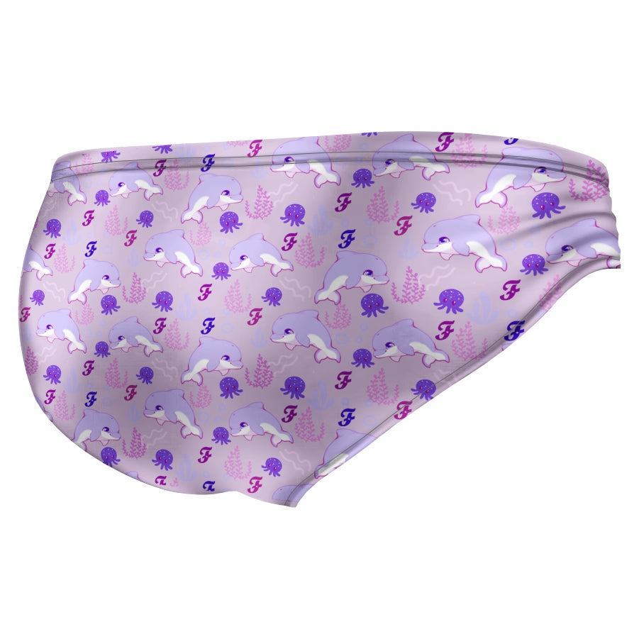 Cute Dolphins Purple Brief