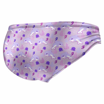 Cute Dolphins Purple Brief
