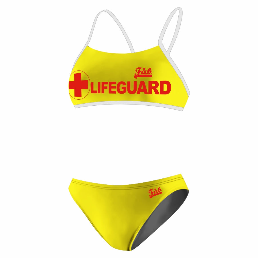 Lifeguard Cross Yellow Thiny Sport Bikini